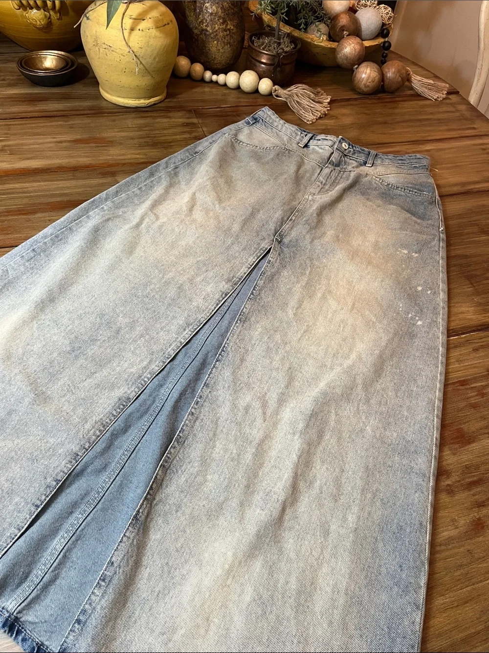 New WE THE PEOPLE Come as you are Denim Maxi Skirt Sz 8